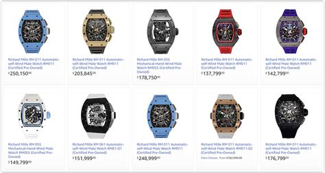 richard mille price list 2015